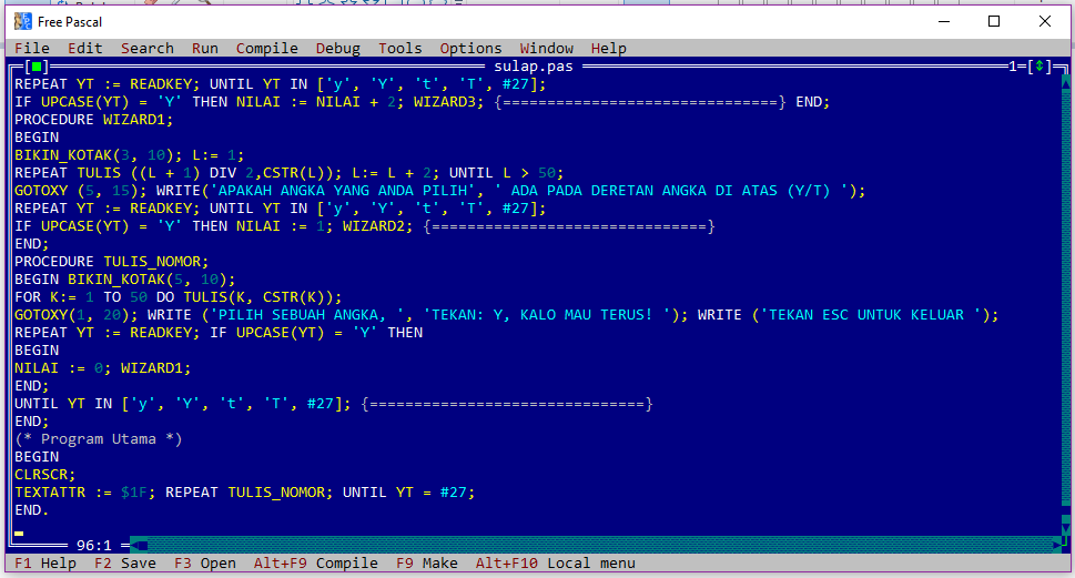 Detail Contoh Program Pascal Nomer 7