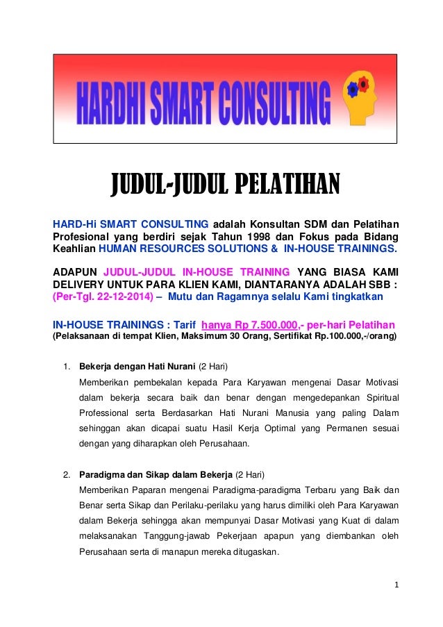 Detail Contoh Program Pelatihan Nomer 28