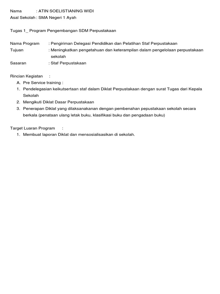 Detail Contoh Program Pengembangan Sdm Nomer 31