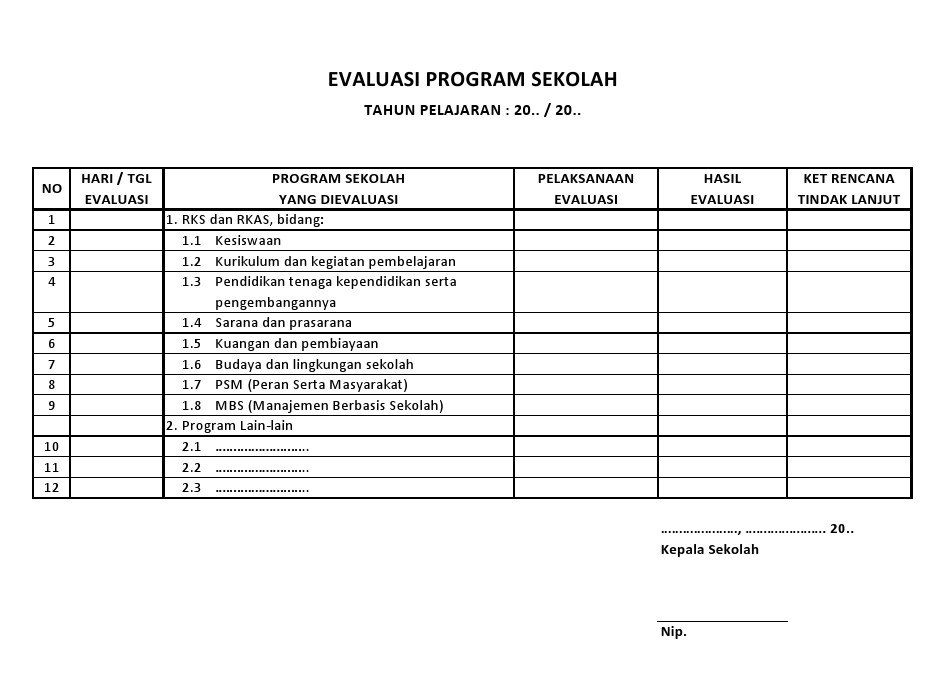 Detail Contoh Program Sekolah Nomer 13