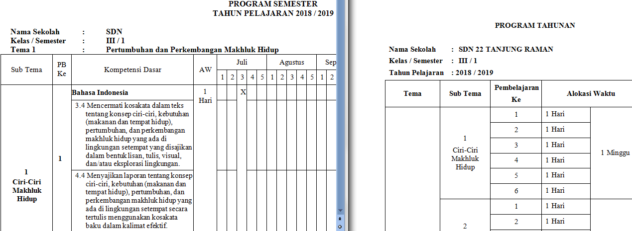 Detail Contoh Program Semester Nomer 20