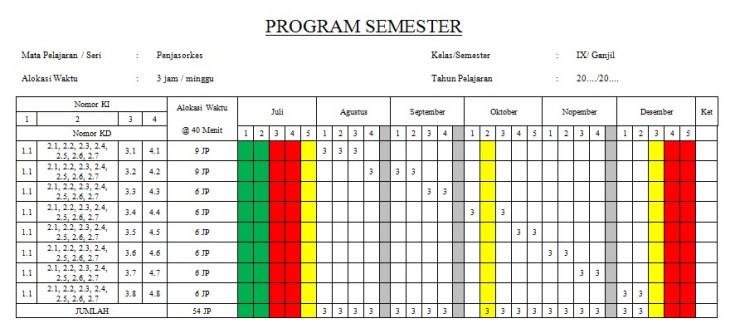 Detail Contoh Program Semester Sd Nomer 16