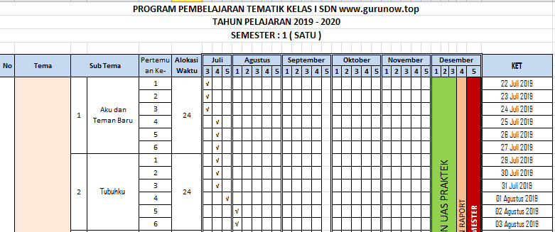 Detail Contoh Program Semester Sd Nomer 18