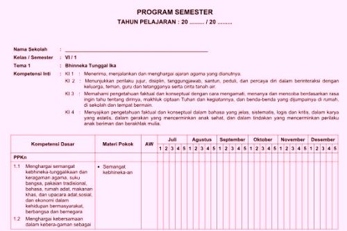 Detail Contoh Program Semester Sd Nomer 25