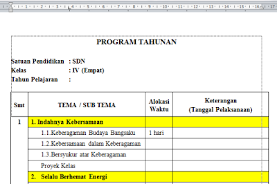 Detail Contoh Program Semester Sd Nomer 28