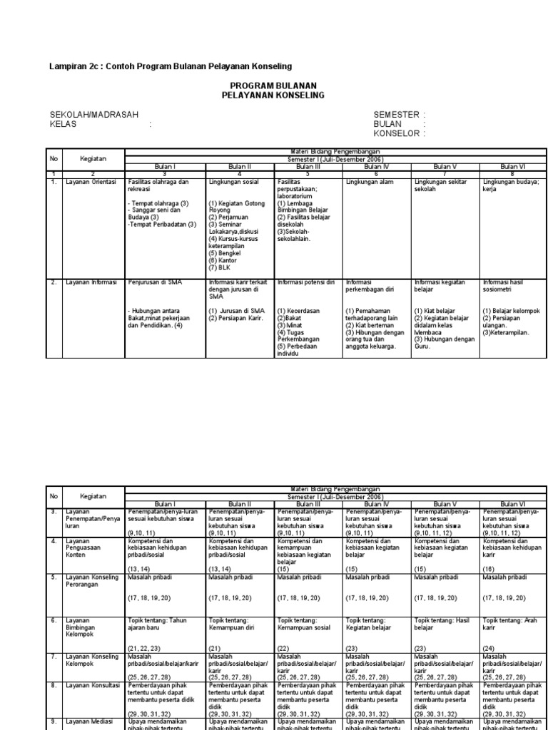 Detail Contoh Program Tahunan Bk Nomer 13