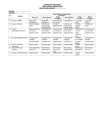 Detail Contoh Program Tahunan Bk Nomer 31