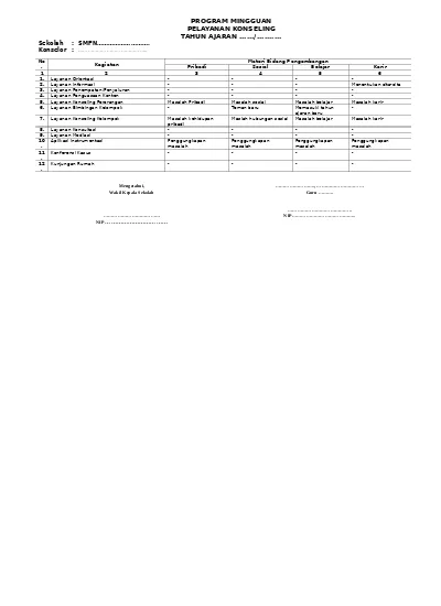 Detail Contoh Program Tahunan Bk Nomer 56