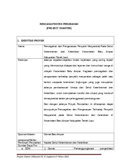 Detail Contoh Project Charter Sederhana Nomer 20