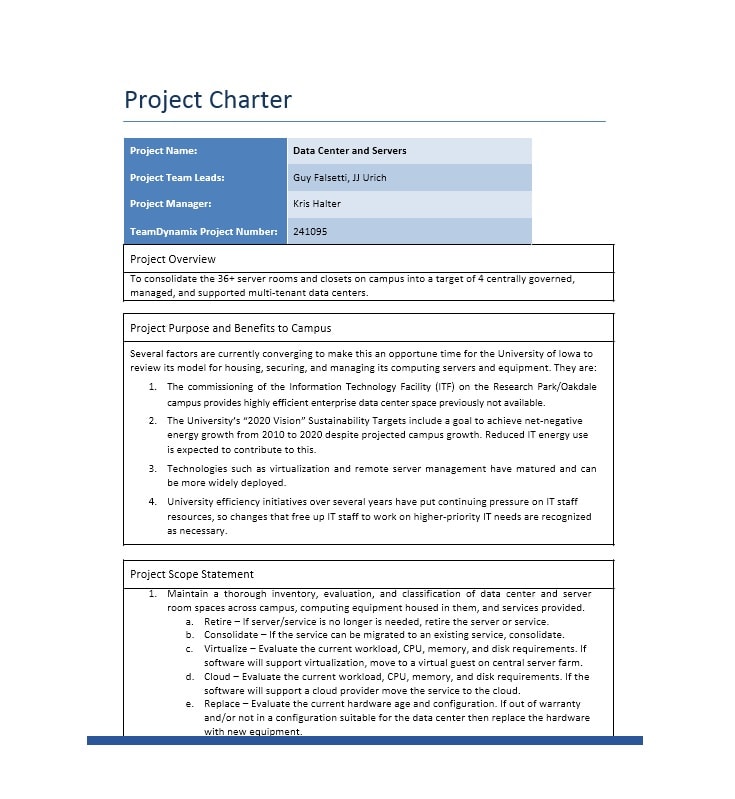 Detail Contoh Project Charter Sederhana Nomer 49