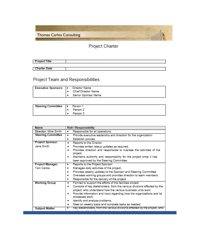 Detail Contoh Project Charter Sederhana Nomer 7