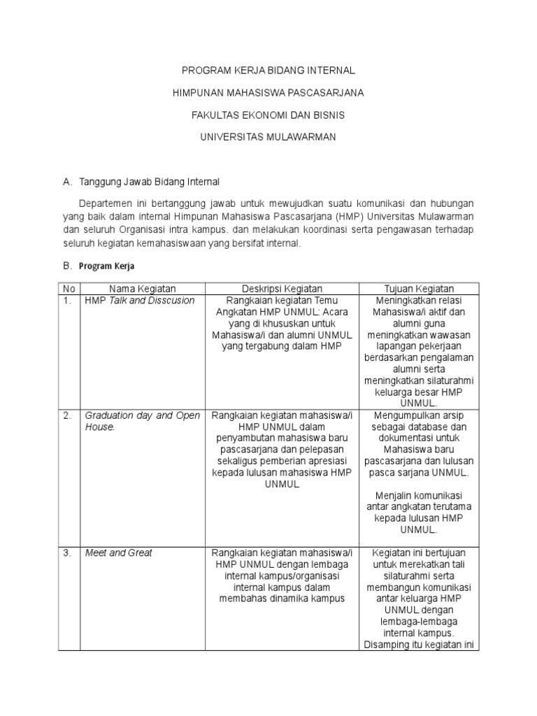 Detail Contoh Proker Organisasi Nomer 21