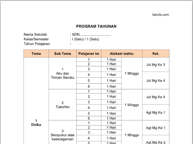 Detail Contoh Promes Sd Nomer 44