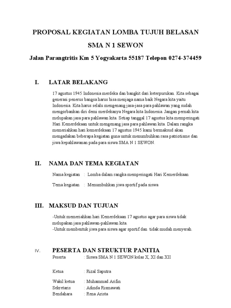 Detail Contoh Proposal Agustusan Nomer 16