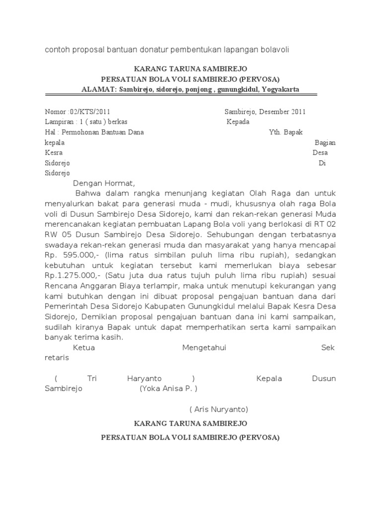 Detail Contoh Proposal Anggaran Dana Nomer 35