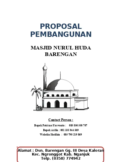 Detail Contoh Proposal Bantuan Dana Pembangunan Masjid Nomer 37