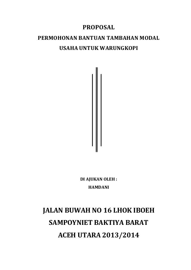 Detail Contoh Proposal Bantuan Modal Usaha Perorangan Doc Nomer 18