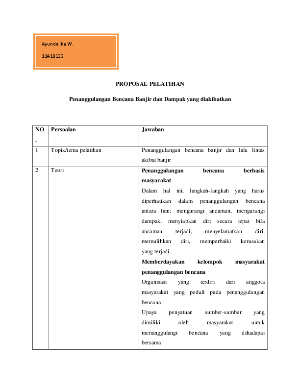 Detail Contoh Proposal Bencana Alam Nomer 23