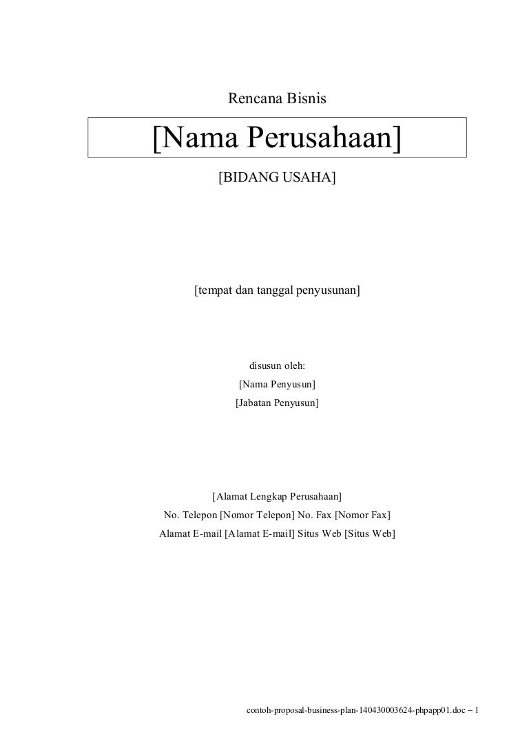 Detail Contoh Proposal Bisnis Makanan Nomer 40