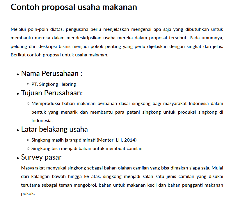 Detail Contoh Proposal Bisnis Makanan Nomer 55