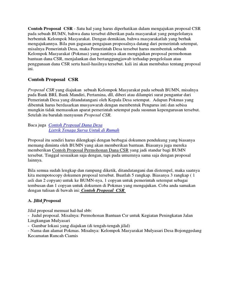 Detail Contoh Proposal Csr Lingkungan Nomer 34