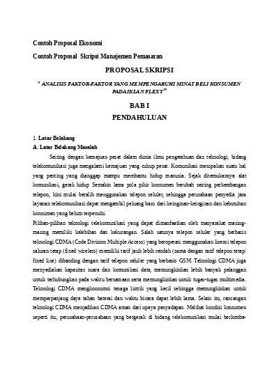 Detail Contoh Proposal Ekonomi Nomer 3