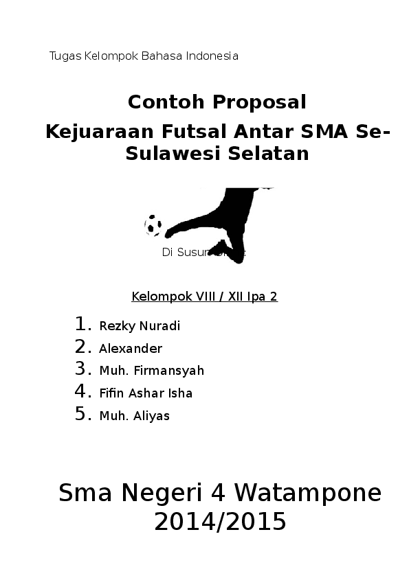 Detail Contoh Proposal Futsal Cup Nomer 5