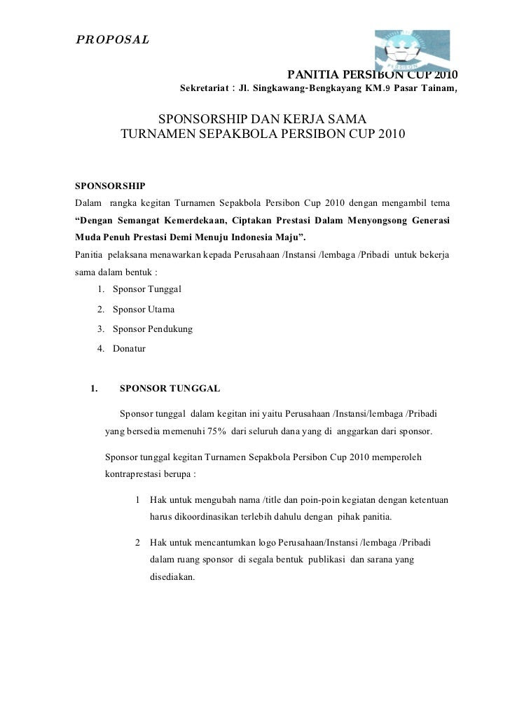 Detail Contoh Proposal Futsal Cup Nomer 56