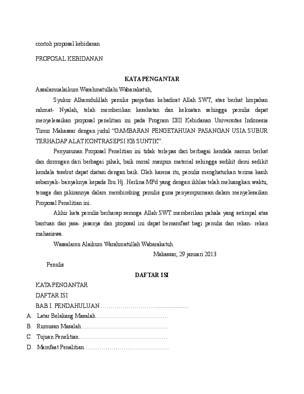 Detail Contoh Proposal Kebidanan Nomer 2