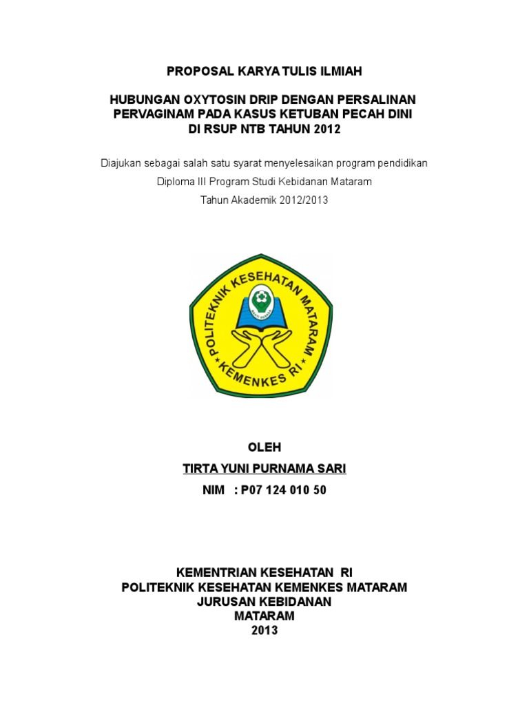 Detail Contoh Proposal Kebidanan Nomer 12