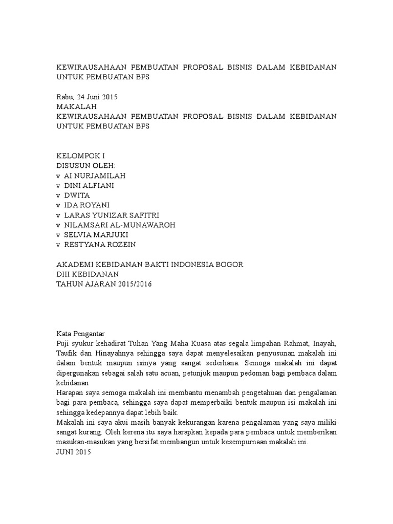 Detail Contoh Proposal Kebidanan Nomer 26