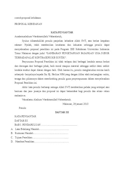 Detail Contoh Proposal Kebidanan Nomer 5