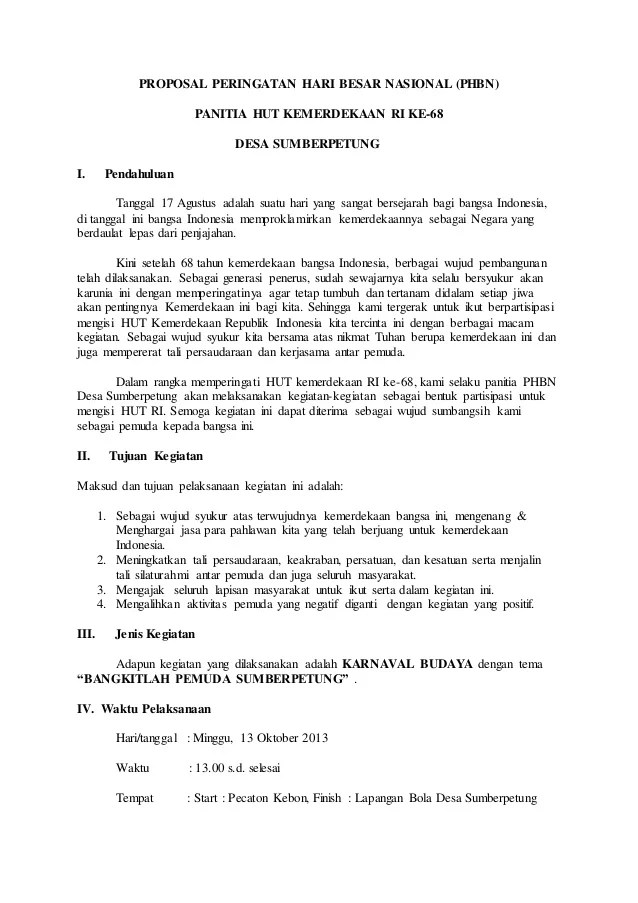 Detail Contoh Proposal Kegiatan Desa Nomer 15