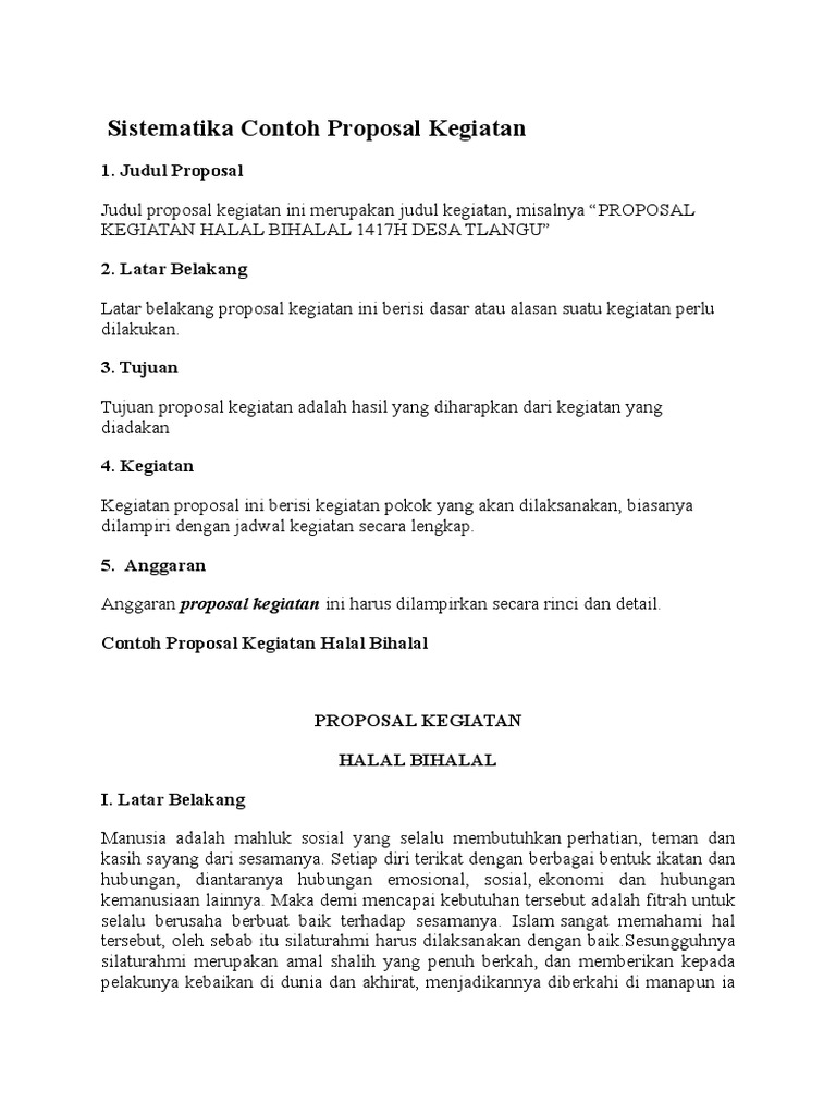 Detail Contoh Proposal Kegiatan Desa Nomer 19