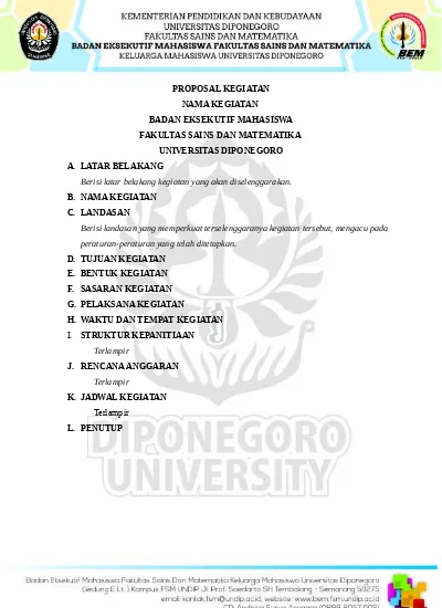 Detail Contoh Proposal Kegiatan Kampus Nomer 27