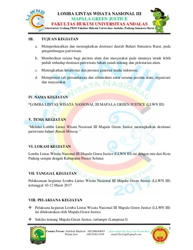 Detail Contoh Proposal Kegiatan Lomba Nomer 48