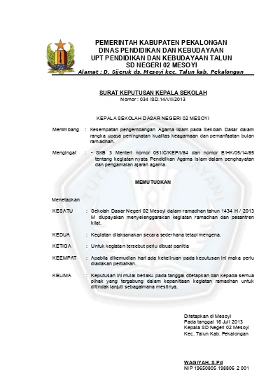 Detail Contoh Proposal Kegiatan Ramadhan Di Sekolah Nomer 14