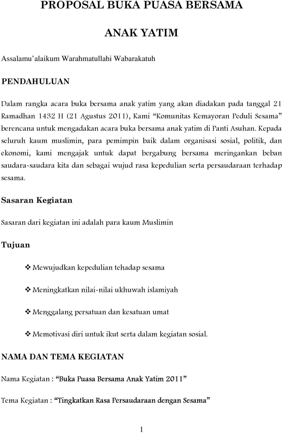 Detail Contoh Proposal Kegiatan Ramadhan Di Sekolah Nomer 51