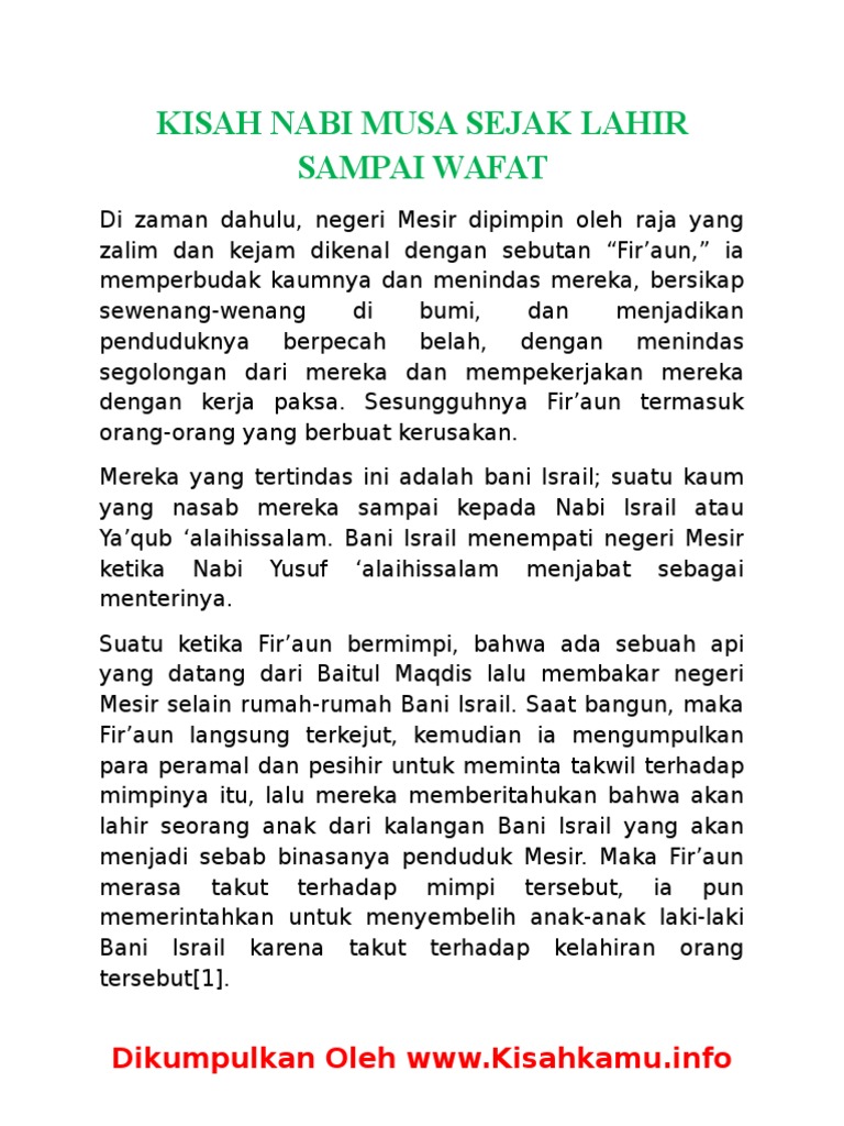 Detail Gambar Kisah Nabi Musa Singkat Nomer 48