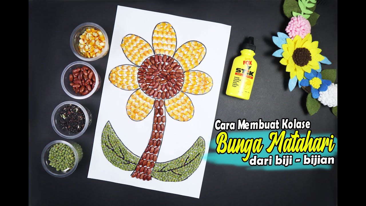 Detail Gambar Kolase Bunga Matahari Dari Biji Bijian Nomer 16