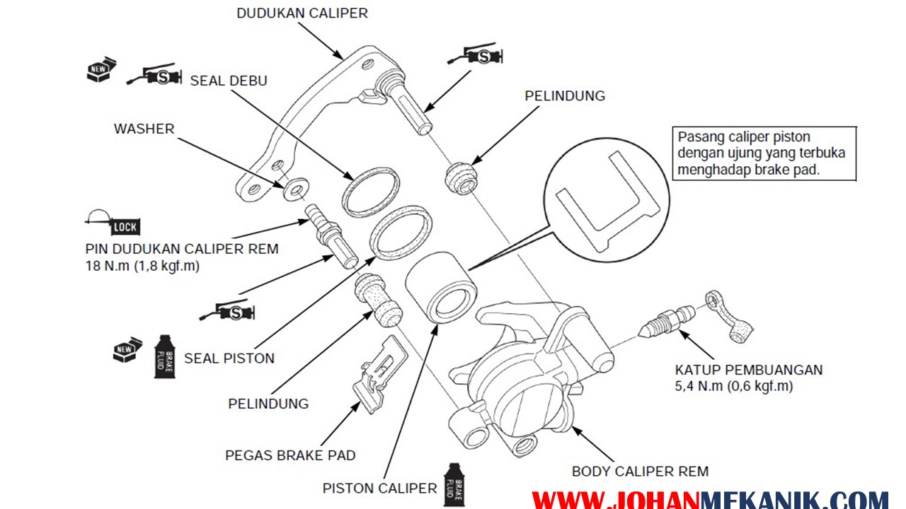 Detail Gambar Komponen Rem Cakram Sepeda Motor Nomer 6