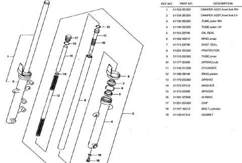 Detail Gambar Komponen Sok Depan Motor Nomer 37