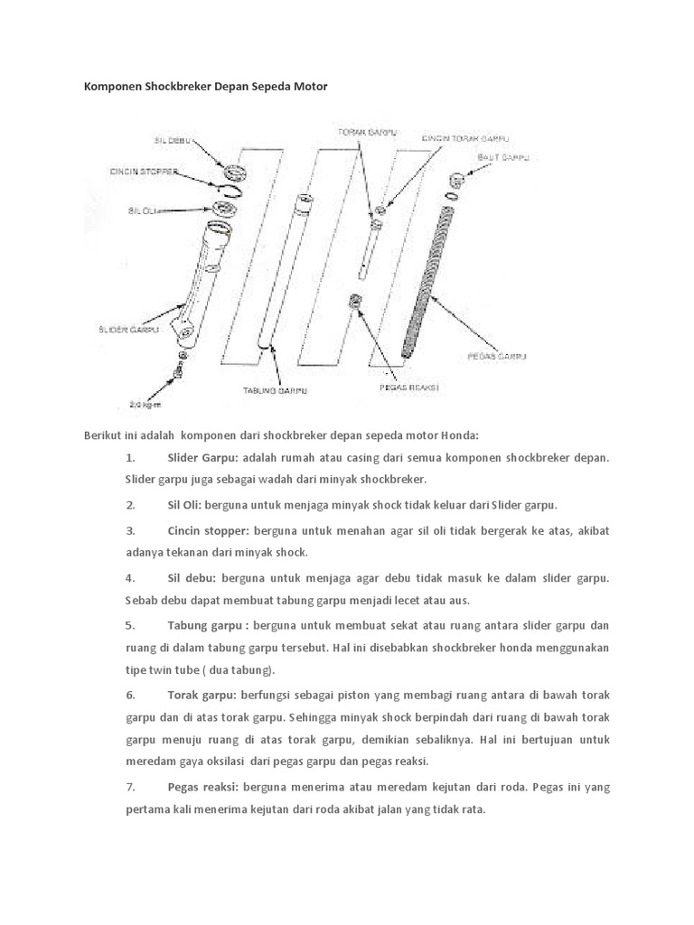 Detail Gambar Komponen Sok Depan Motor Nomer 43