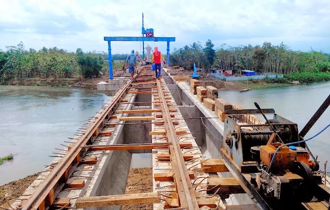 Detail Gambar Konstruksi Tahap Evaluasi Pada Proyek Jembatan Nomer 19