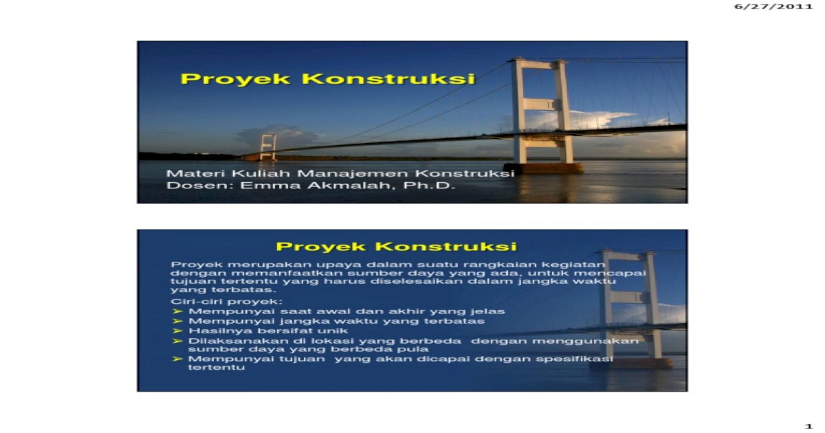 Detail Gambar Konstruksi Tahap Evaluasi Pada Proyek Jembatan Nomer 9