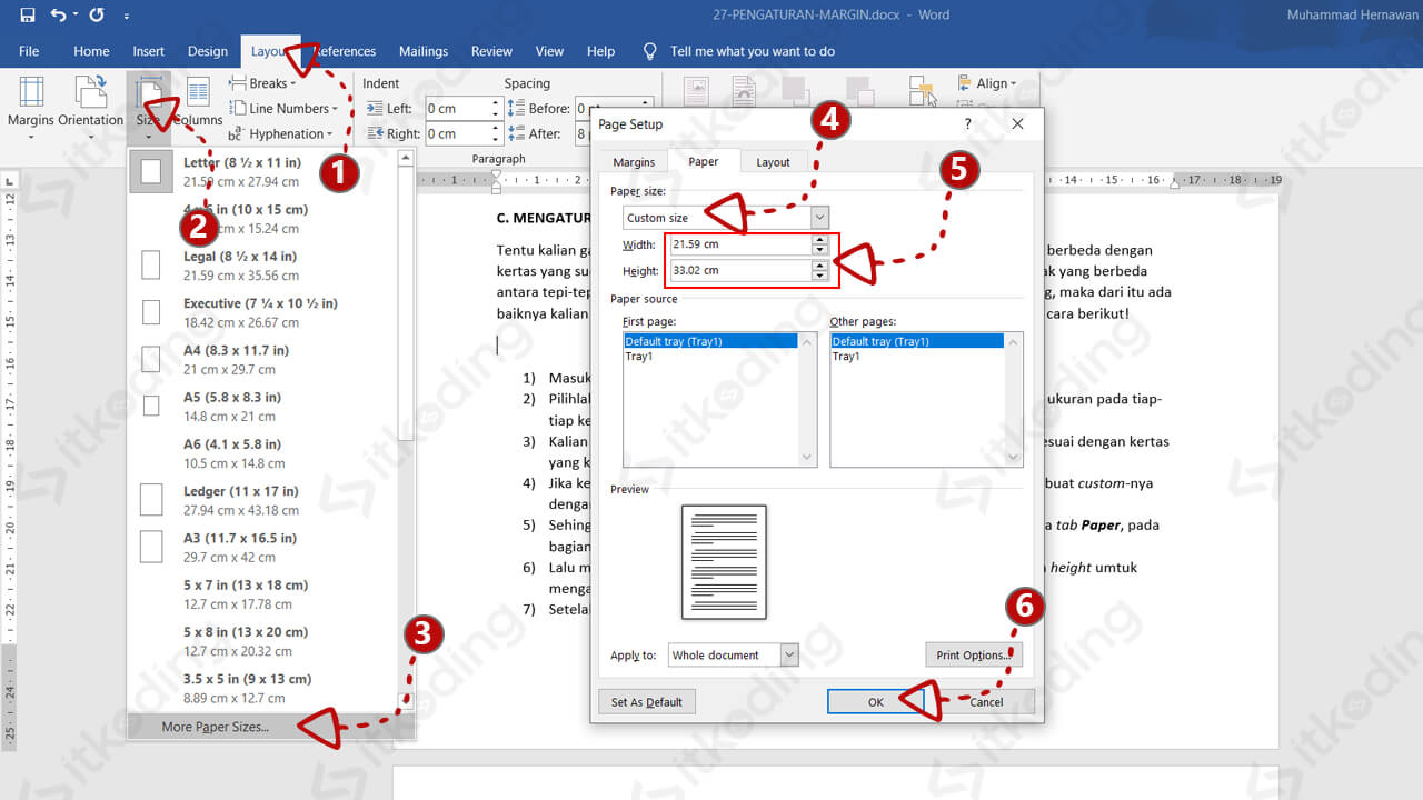 Detail Gambar Kotak Dialog Membuat Halaman Kertas Pada Word Nomer 50