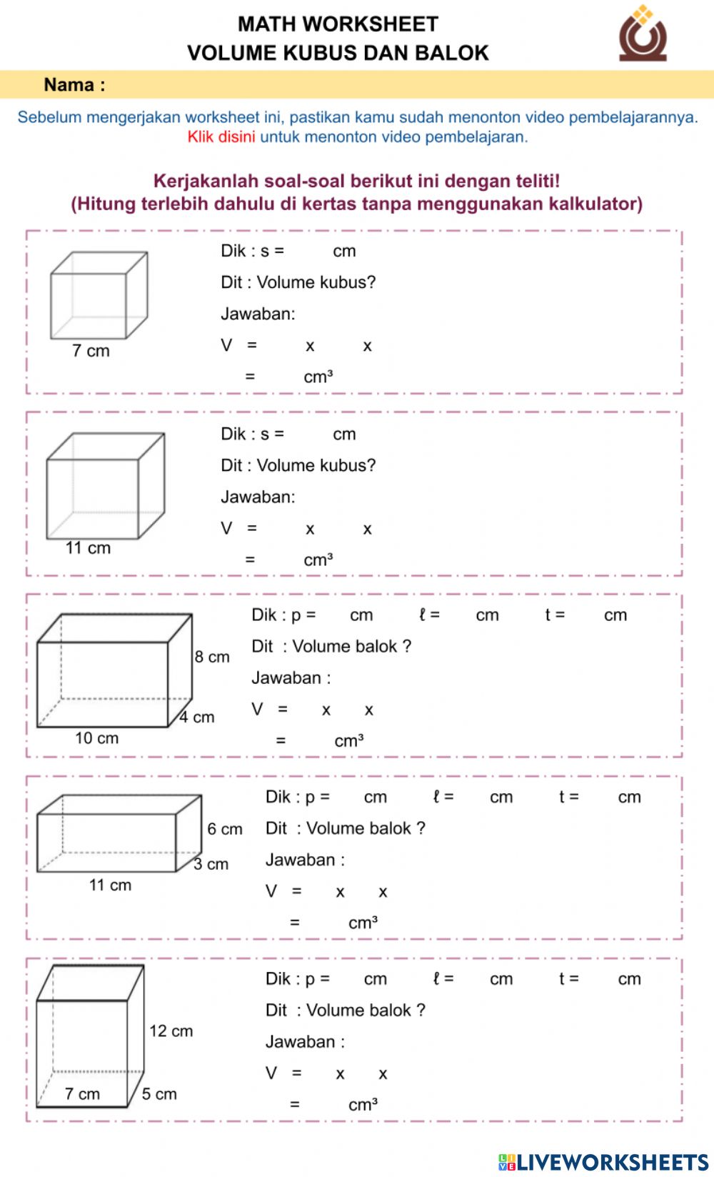 Detail Gambar Kubus Dan Balok Nomer 10