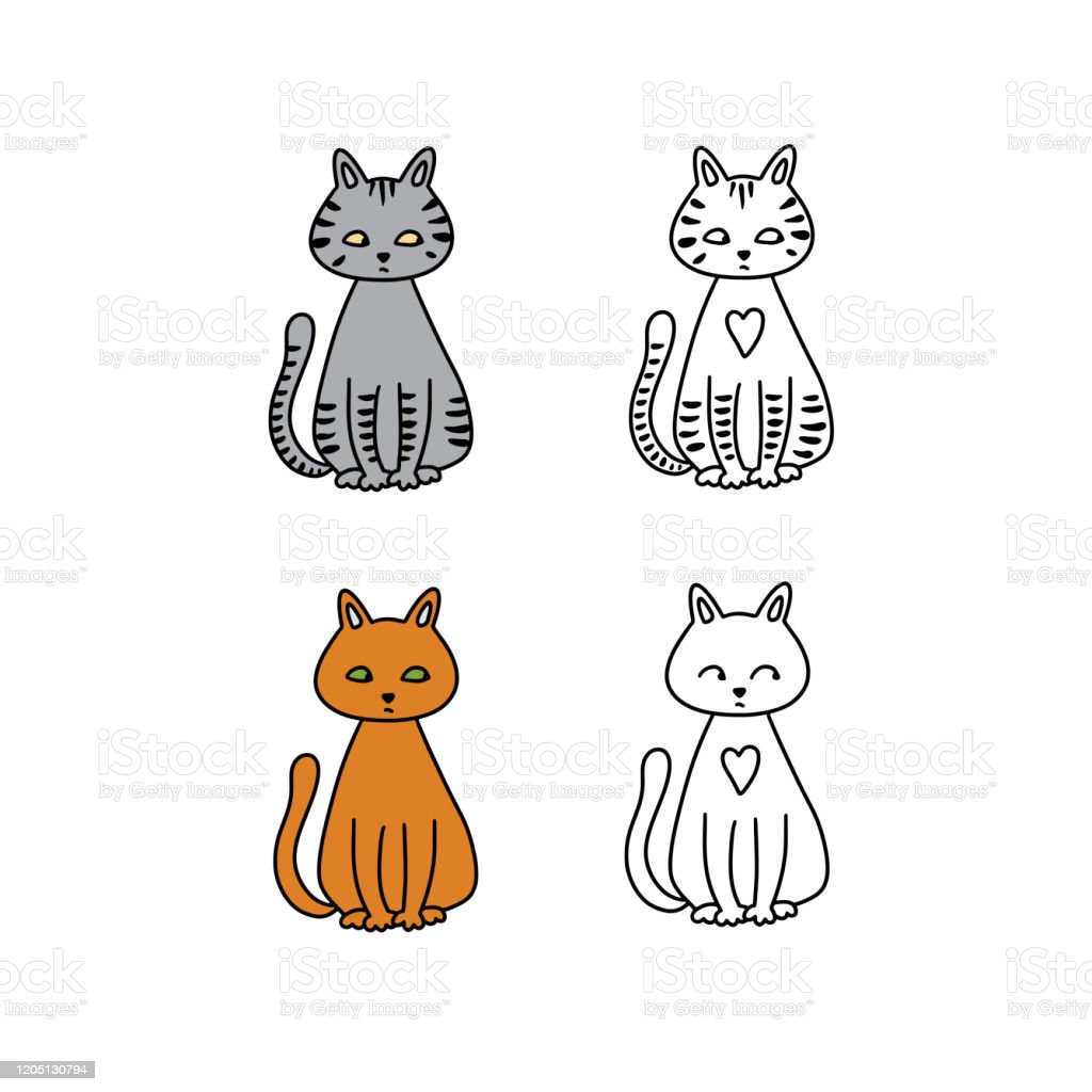 Gambar Kucing Hitam Putih Simple - 56+ Koleksi Gambar