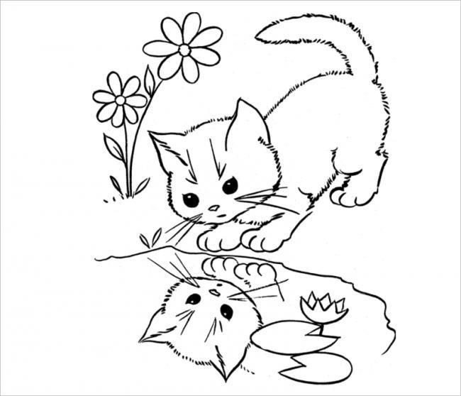 Detail Gambar Kucing Untuk Diwarnai Nomer 47