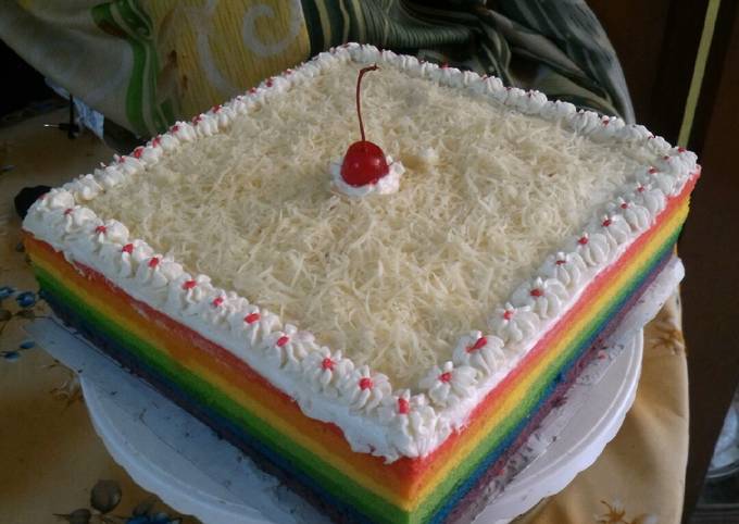 Detail Gambar Kue Rainbow Cake Nomer 10